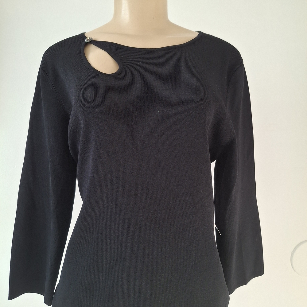 💋Cable & Gauge Black Knit Top with Crew Neck💋